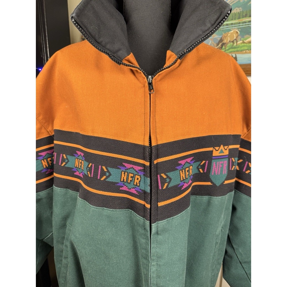 Vintage 90s NFR National Finals Rodeo Jacket XL Made USA Southwestern Western - Picture 2 of 16